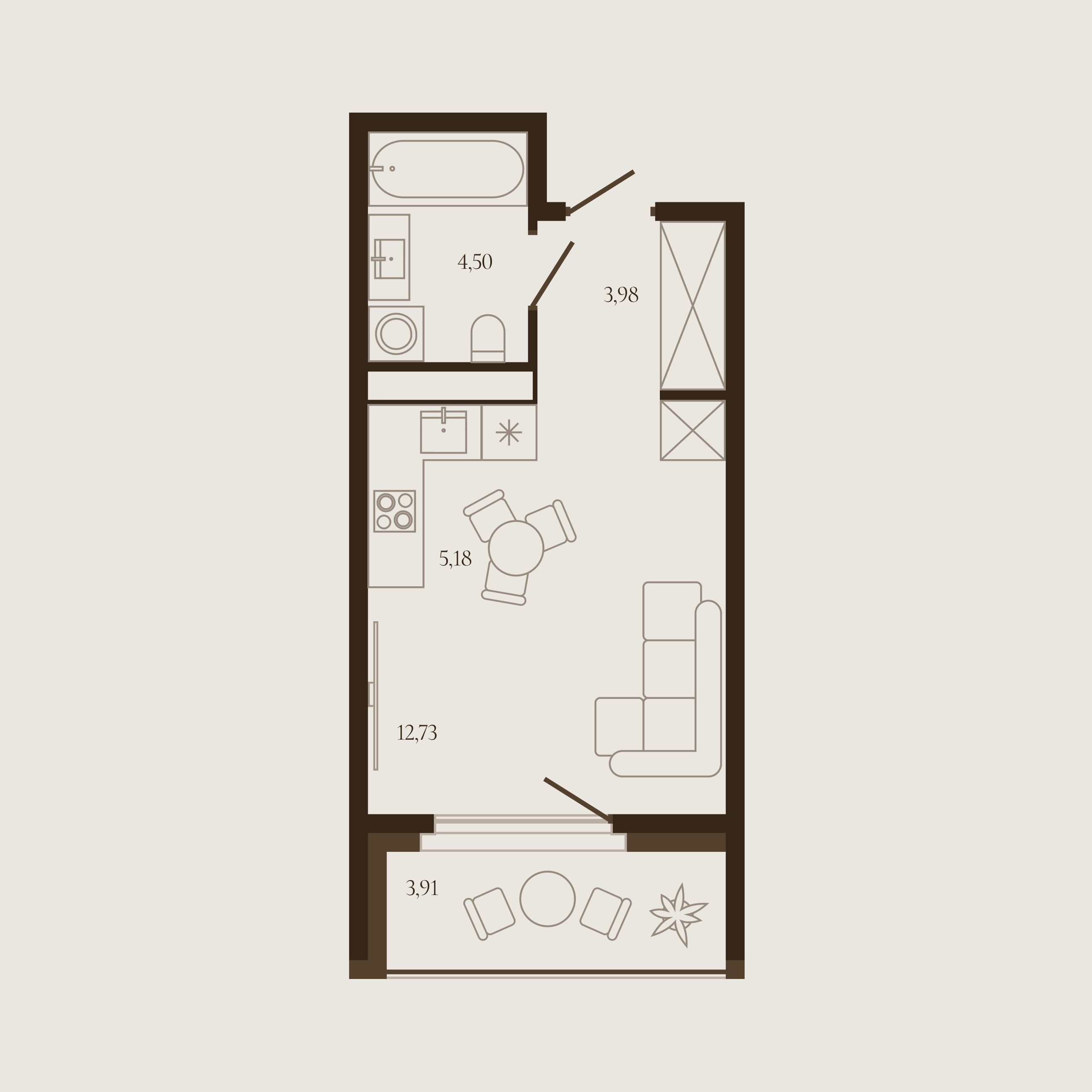 Планировка — Квартира №404 — 28.35 м²