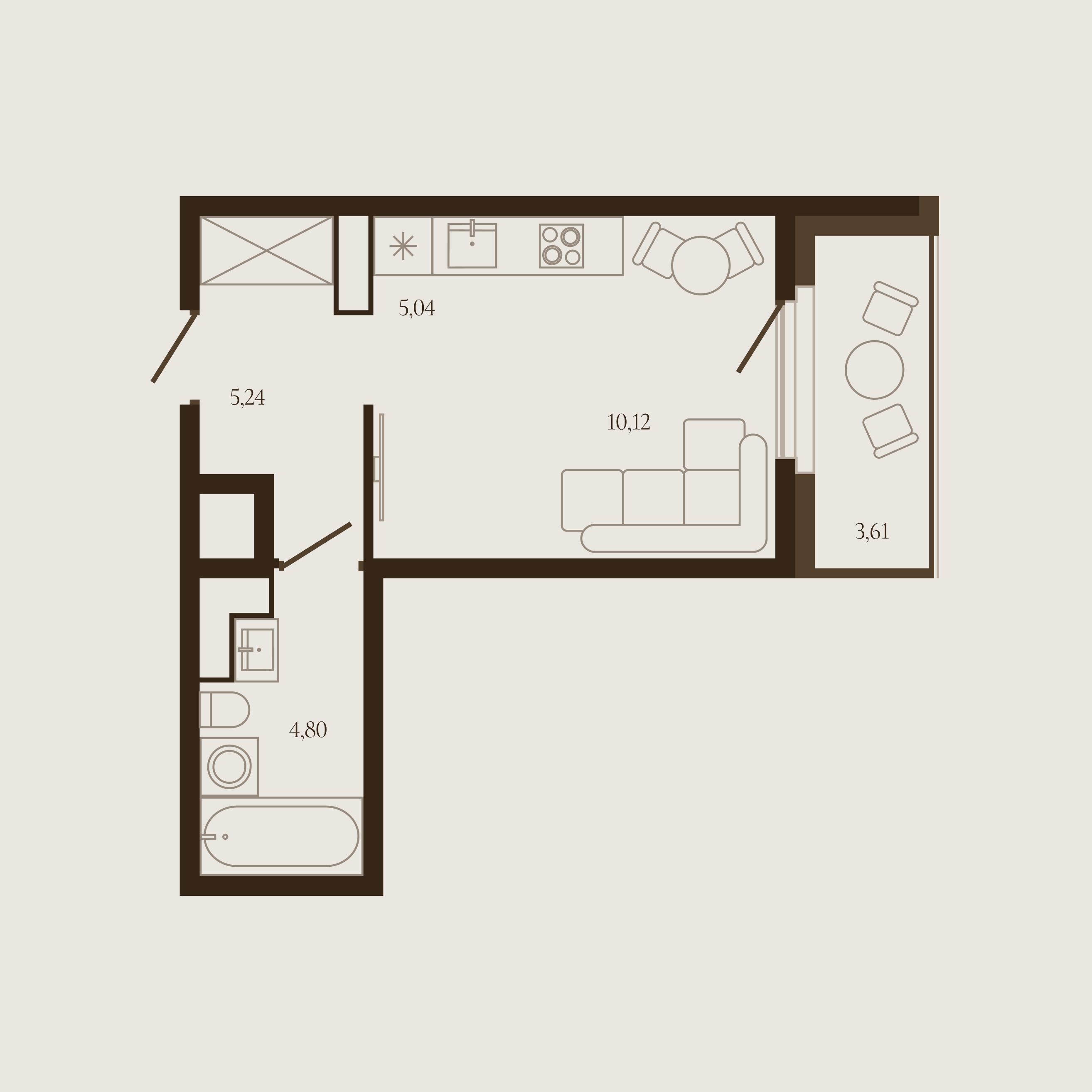 Планировка — Квартира №112 — 27.01 м²